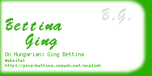 bettina ging business card